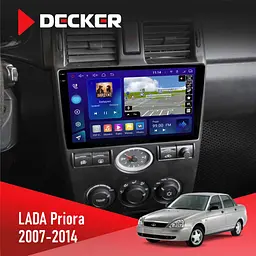 Штатна магнітола Lada Priora Black 2007-2014 Decker D9-009 4x64, DSP, 4G, 2k Decker (НФ-00008876)