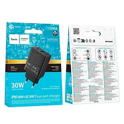 Адаптер мережевий HOCO Leader charger CS95A 1USB/1Type-C, PD/QC, 30W/3A - мініатюра 2