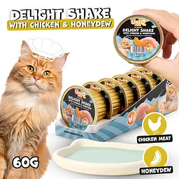 Кремовий вологий корм для кішок UNIQ PETS CAT WET FOOD DELIGHT SHAKE з куркою та медовою динею, 60 г - мініатюра 2