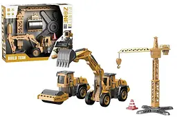 Іграшковий набір будівельної техніки інерційний Assembly Zone Build Team YW9101H в коробці р.40,5x11,5x32 см YG Toys