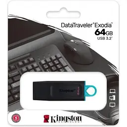USB флеш накопичувач Kingston 64GB DataTraveler Exodia Black/Teal USB 3.2 (DTX/64GB) - мініатюра 5