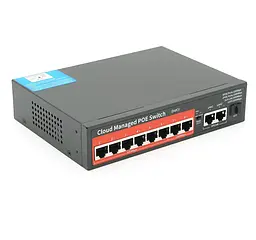 POE-комутатор YOSO YO308G120 6xPOE 100 Мбіт + 2xPOE 1000 Мбіт + 2xUP-Link 1000 Мбіт + 1xSFP, 52 В/120 Вт, APP-Amitres