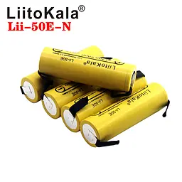 Акумулятор Liitokala 21700 Lii-50Е 3.7 V 5000 mAh з виведеннями під паяння (Жовтий) - мініатюра 3