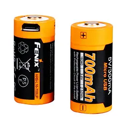 Акумулятор 16340 Fenix Li-ion 700 mAh micro usb заряджання (ARB-L16-700UP) - мініатюра 2