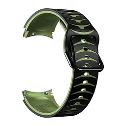 Браслет Scales для Samsung Galaxy Watch 4 - чорно-зелений ширина кріплення 20мм силікон Watchbands (W19-8WB20235651) - мініатюра 3