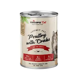 Консерви Chicopee Cat Adult Gourmet pot Poultry & Crabs 400 гр х 6 шт. для котів птах з крабом
