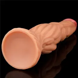 Фалоімітатор з присоскою Lovetoy Dual-Layered Silicone Nature Cock 24.5 см тілесний - мініатюра 6
