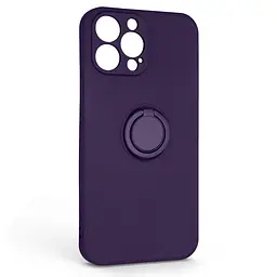 Силиконовый чехол для Apple iPhone 13 Pro Max, Icon Ring, фиолетовый, панель-накладка, с кольцом-подставкой на 360°, противоударный, возможность использования магнитных держателей, ArmorStandart (ARM68679)