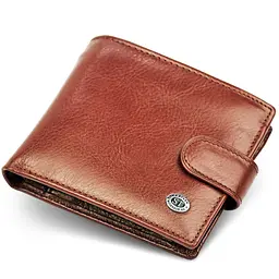Чоловіче портмоне з натуральної шкіри ST Leather B104 коричневе 9,5 см