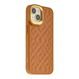 Чохол-накладка Kajsa Briquette Collection Rhombus Apple iPhone 15 Brown - мініатюра 3