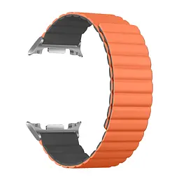 Ремінець ArmorStandart MagLink для Samsung Galaxy Watch 8 / 8 Classic Orange Grey (silver connector) (ARM89080)