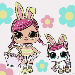 Картина за номерами "L.O.L. Surprise! Spring Bling Hops with Kittea" Ідейка KHO1102, 40х40 см