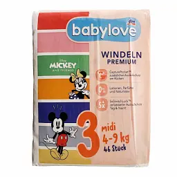 Підгузники Babylove Premium 3 Midi ( 4-9 кг ), 46 шт