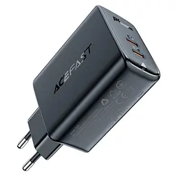 Мережевий зарядний пристрій Acefast A29 2 Type-C QC PD 50W чорний