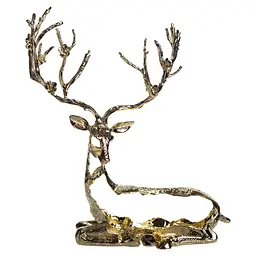Декоративна фігурка Yiwu Lying Deer 20х8х25 см металева статуетка колекційна для дому декор напівпрозора HP-7-16