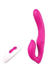Безремневий страпон Vibes Of Love Remote Double Dipper 22 см рожевий - мініатюра 2