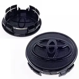 Ковпачки на литі диски Toyota 57 х 53 мм Чорний Антихром 1 шт (42603-02220, 42603-52110)