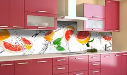 Кухонний фартух Грейпфрути вінілова наклейка для кухні цитруси Фрукти Білий 60х300 см Happy Pocket Z181310 - мініатюра 3