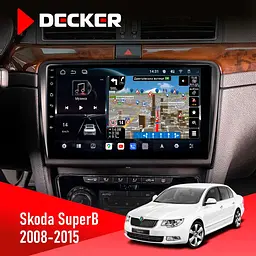 Штатна магнітола Skoda SuperB 2008-2015 Decker D10-011 4x64, DSP, 4G, 360 Decker (НФ-00006365)
