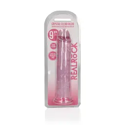 Фалоімітатор RealRock Crystal Clear 9'' 25 см (рожевий) - мініатюра 5