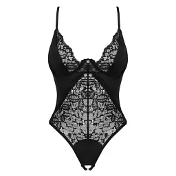 Боді Obsessive Bellastia otwarte XL/2XL (чорний) - мініатюра 10