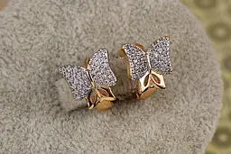 Сережки Xuping Jewelry бантики з родієм 1.1 см золотисті