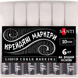 Крейдяний маркер Santi 10 мм 1 шт. білий (391122) - мініатюра 3