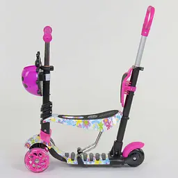 Самокат 5 в 1 Best Scooter 59х15х29 см Рожево-чорний 000231492 - мініатюра 4