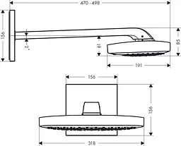 Верхній душ Hansgrohe Raindance Select E 300 3jet 26468000, Хром - мініатюра 2