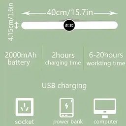 Портативна лампа B20 with clock 1800mAh White - мініатюра 5