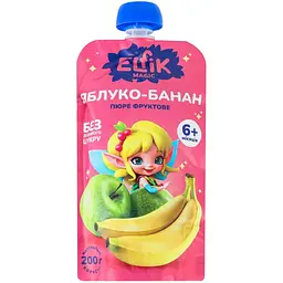 Набір пюре фруктове Elfik Magic Яблуко-банан 200 г 6 шт.