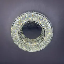 Елегантна стельова LED люстра кришталева для вітальні Linisoln 9597-600 срібляста 60 см 160W - мініатюра 4