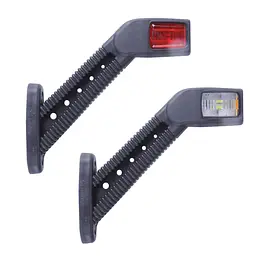 Габаритні вогні LED для вантажівок Рожки 12/24V / косий 18 см / Червоний-Білий-Жовтий 2 шт. (Л 093)