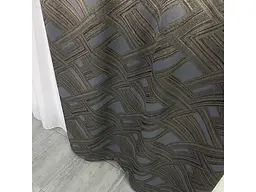 Жакардові штори "геометрія" блідо-синього кольору 2шт. 150х270 з білим шифоновим тюлем 400х270, на т ALBO pbe0052586 - мініатюра 5