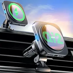 Автомобільна зарядка ESR Qi2 15Вт Magnetic Wireless Car Charger Halolock black (3C07200210304 | 3C07200210361) - мініатюра 4