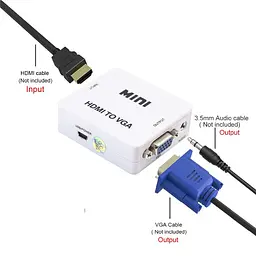 Адаптер HDMI to VGA (перехідник, конвертер, 720p/1080p) перехідник, конвертер - мініатюра 8