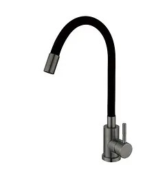 Змішувач для кухні Mixxus SEO-011 Graphite Refl.Black із силіконовим виливом (MI6566)