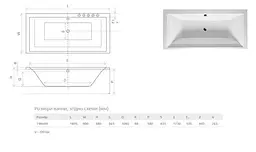 Ванна акрилова Radaway Itea 190x90 + ніжки WA1-28-190x090 - мініатюра 2