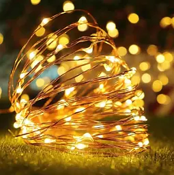 Світлодіодні гірлянди-вогники зі срібним дротом, 20 м, 200 LED, USB, тепле біле світло - мініатюра 2