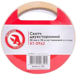 Скотч двосторонній універсальний Intertool 50 мм х 10 м тканина