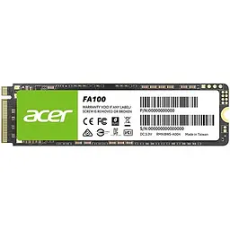 SSD 256Gb Acer FA100 M.2 2280 NVMe 1.4 PCIe Gen 3x4 3D NAND, Retail