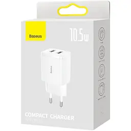 Мережевий зарядний пристрій Baseus Compact Charger 2U 10.5W White (CCXJ010202) [74462] - мініатюра 5