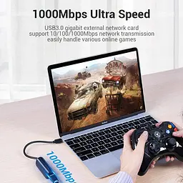Перехідник Vention USB 3.1 Type-C Ethernet RJ45 1000Mb Gigabit чорний - мініатюра 8