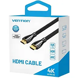 Кабель HDMI M - M, 5.0 м, V2.0, 4K 60Гц, обплетення, Zinc Alloy Type чорний Vention - мініатюра 3