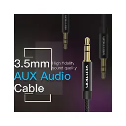 Кабель мультимедійний 3.5mm M to 3.5mm M 1.0m fabric black Vention (BAGBF) - мініатюра 5