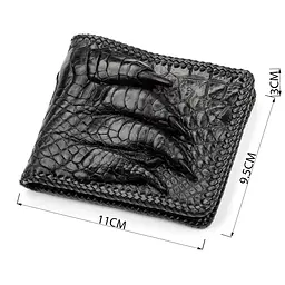 Портмоне з натуральної шкіри крокодила чорне CROCODILE LEATHER 18004 - мініатюра 6