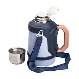 Термос для туризму Vacuum Cup 1,5 л з фліп кришкою та складаними ручками, темно-синій Yiwu HP-14-21BL - мініатюра 17