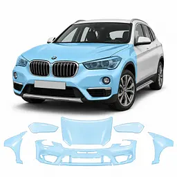 Антигравійна захисна бронеплівка за лекалами для BMW X1 F48 2015-2022 - передня частина авто (капот бампер фари крила)