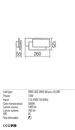 Бра Redo GAMER AP LED 12W IP20 SW 3000k (5.1.2) 01-1444 - мініатюра 3