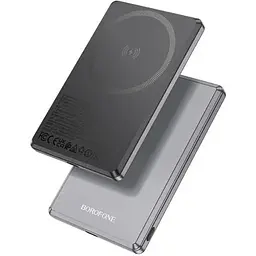 Зовнішній акумулятор Borofone BJ50 5000mAh 20W магнітний з функцією бездротової зарядки сірий 6941991110313 - мініатюра 2